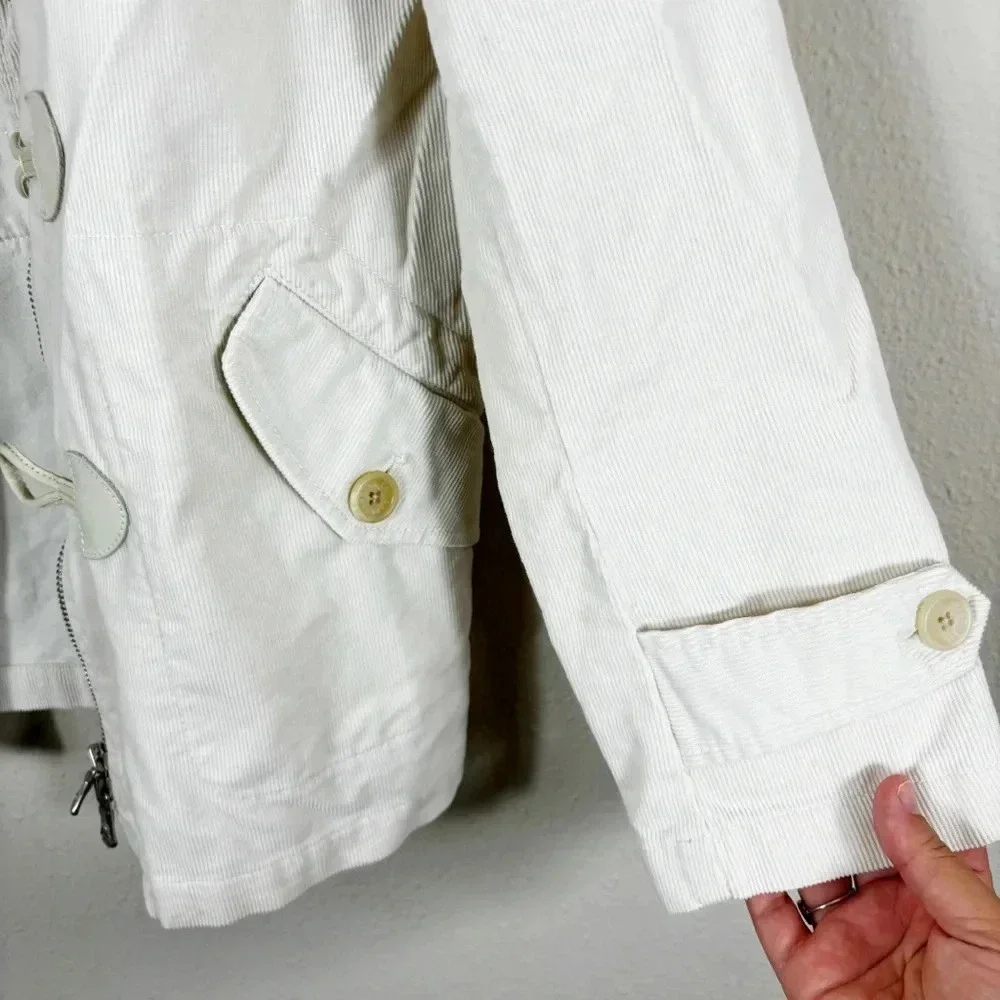 Lauren Ralph Lauren Jeans Company Corduroy Jacket Womens in Ivory Zip Toggle M - Picture 6 of 12